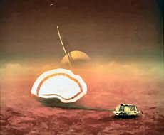 Artist's conception of Huygens probe landing