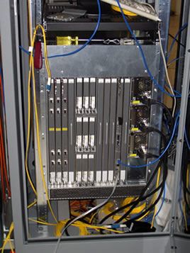 close up of Force 10-GE switch/router unit hardware